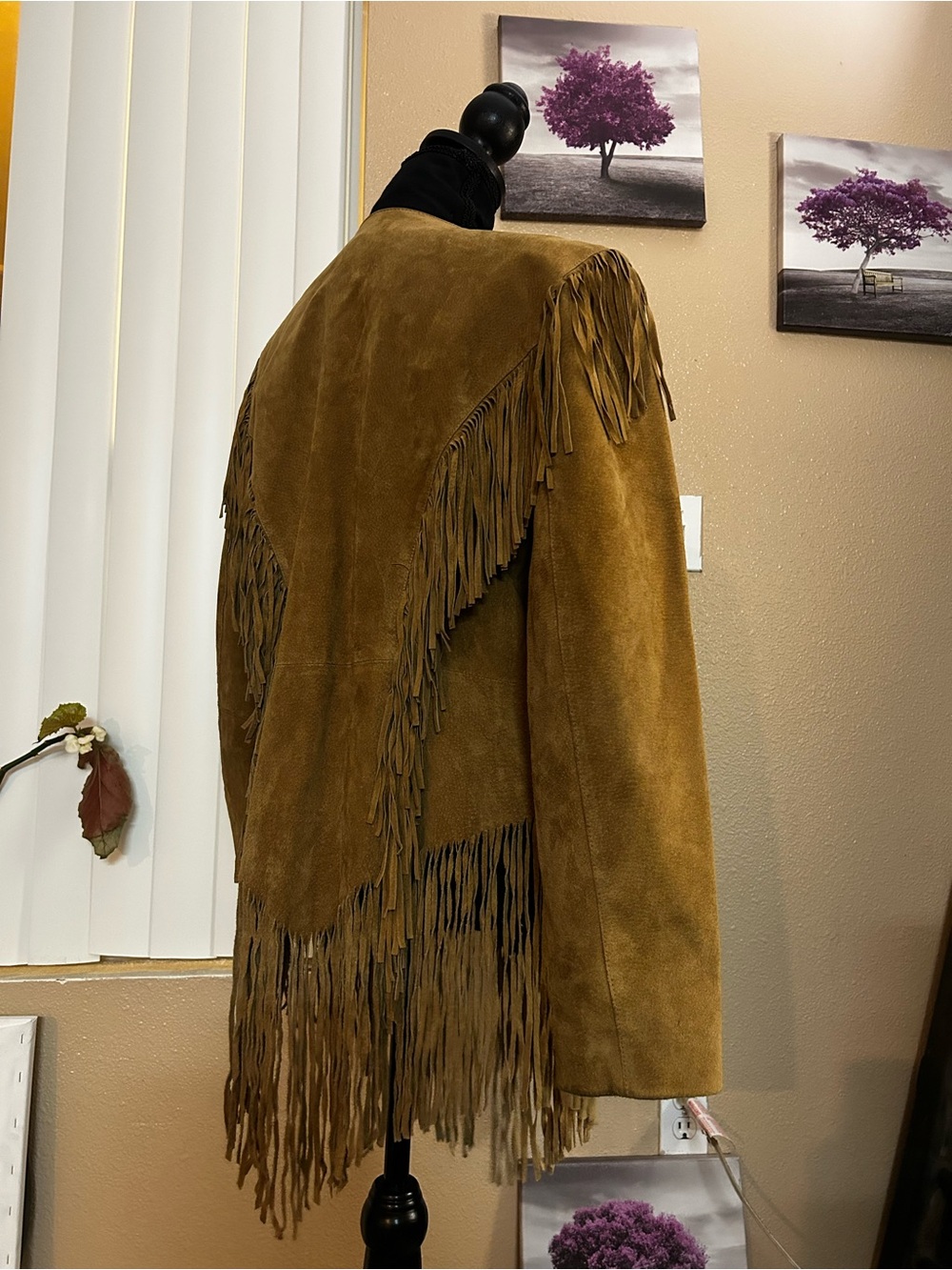 Cripple Creek Jacket Fringe Women M Western Tan Suede Biker Motorcycle Vintage - Picture 4 of 6